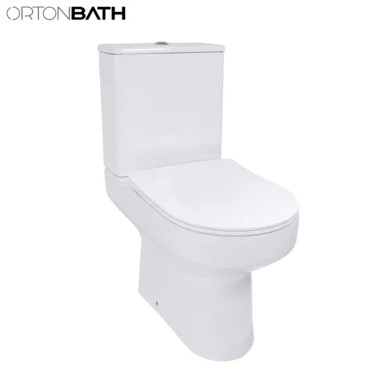 Ortonbath WC a doppio scarico, sedile con chiusura ammortizzata UF, WC per bagni WC a due pezzi ovale in ceramica ad altezza comfort